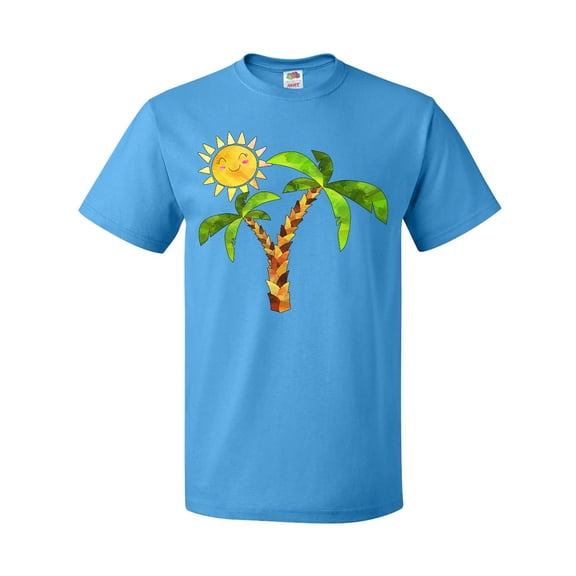 Inktastic Palm Trees with Cute Smiling Sun T-Shirt