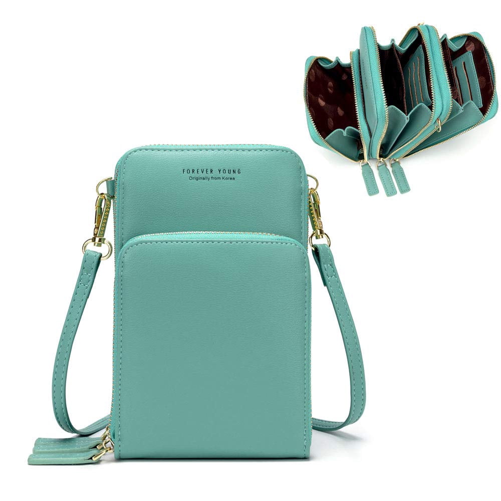 myfriday Bolso pequeño para teléfono celular para mujer, mini bolso de hombro con ranuras para tarjetas de crédito