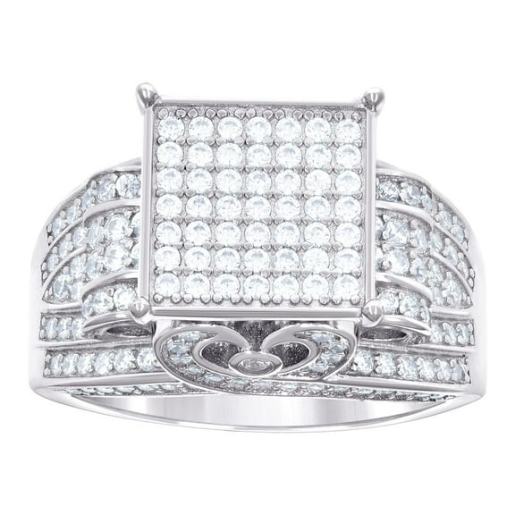 925 Sterling Silver Mens Moissanite Square Head Fashion Ring 9x5mm Wide Size 6 Ring for Men