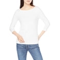 thumbnail image 1 of walmart Essentials Womens 3/4 Sleeve Boatneck T-Shirt, 1 of 8
