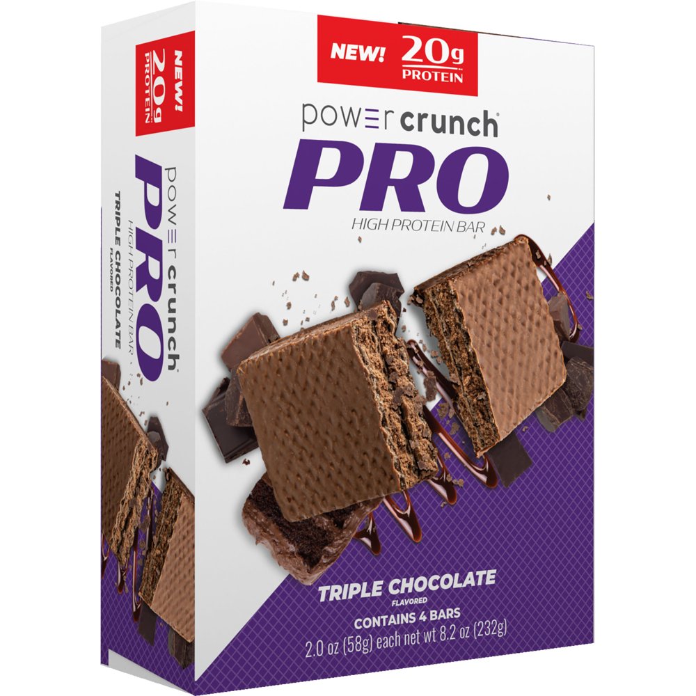 Power Crunch PRO Protein Energy Bar Triple Chocolate, 8.2 oz, 4 count