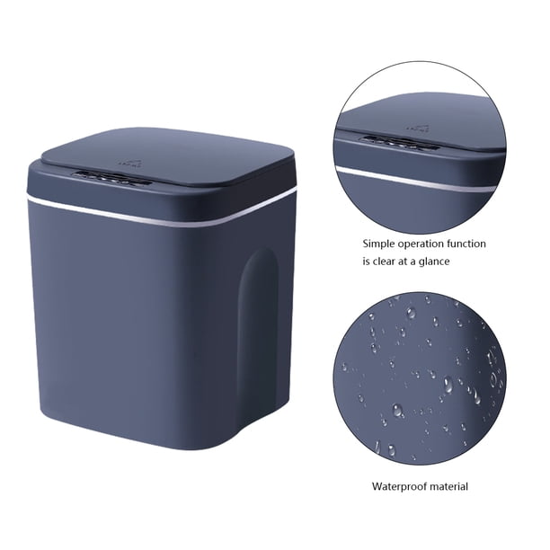 Bote De Basura Con Sensor Inteligente Bote de basura con sensor automático de 12 l, recargable por USB con luz LED (gris oscuro C) Ndcxsfigh Libre de BPA