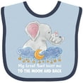 thumbnail image 3 of Inktastic My Great Aunt Loves Me to the Moon and Back Elephant Family Boys or Girls Baby Bib, 3 of 4