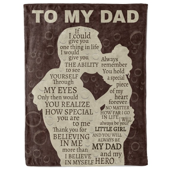 Funnil Father's Day Gifts Dad Throw Blanket from Daughter 60"x50" Best Dad Ever Present Ideas Brown