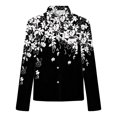 thumbnail image 4 of WZXFASHION Blouses à Manches Retroussables Col en V pour Femmes Tops Économies d'Été Liquidation Chemises pour Femmes, 4 of 5