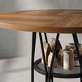thumbnail image 4 of Table à Manger Ronde Moderne Gain de Place pour 4-6 - Table Ronde de 47 Pouces avec Tablette de Rangement - Cadre en Métal Robuste - Parfait pour Appartement, Salon, Bureau - Brun, 4 of 8