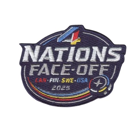 Official Licensed Hook Velcro 4 Nations Faceoff 2025 3.375”W, 2.6" H Patch