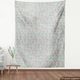 thumbnail image 4 of Fruit Fabric by the Yard, Hand Drawing Style Apples Cherries Pears and Hearts Romantic Art, Upholstery Fabric for Dining Chairs Home Decor Accents, Salmon Pale Sky Blue by Ambesonne, 4 of 5