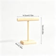 thumbnail image 3 of T-Shaped Wooden Jewelry Display Stand, Tiered Bracelet Bangle Necklace Organizer Rack With Hanging Bar, Compact Countertop Accessory Holder For Vanity Boutique Retail Showcase, 3 of 6