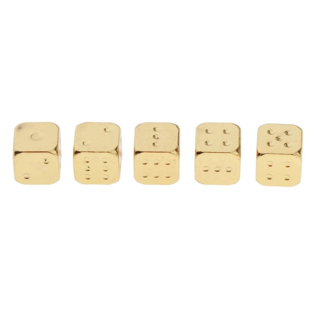 d D6 Set of 5 RPG - , 12mm Golden