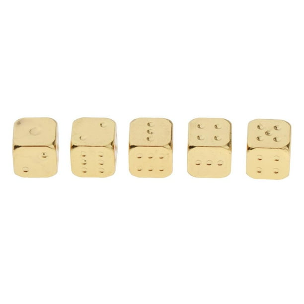 Juego de juegos de 6 caras, 12 mm para jugar, juegos de mesa, juegos, juegos de matemáticas, dorado