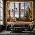 thumbnail image 6 of Snowy Window With Cardinal, Blue Jay and Teapot, Cozy Farmhouse for Bird Lovers, Bird Wall Art, Christmas Gift, Tapestry Wall Hanging for Kitchen and Living Room, 6 of 7