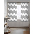 thumbnail image 3 of Grey Ripple Curtains 63 Inch Length, Sheer Curtains for Bedroom Living Room Window Simple Gray White Waves Aesthetics Rod Pocket Voile Drapes Kitchen Curtains Small Half Window 42"x63" 2 Panels, 3 of 6