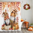 thumbnail image 3 of Shower Curtains for Bathroom-36"x72",Watercolor Autumn Pumpkin Plant Waterproof Bath Curtain Grommet Shower Curtain Set, 3 of 7