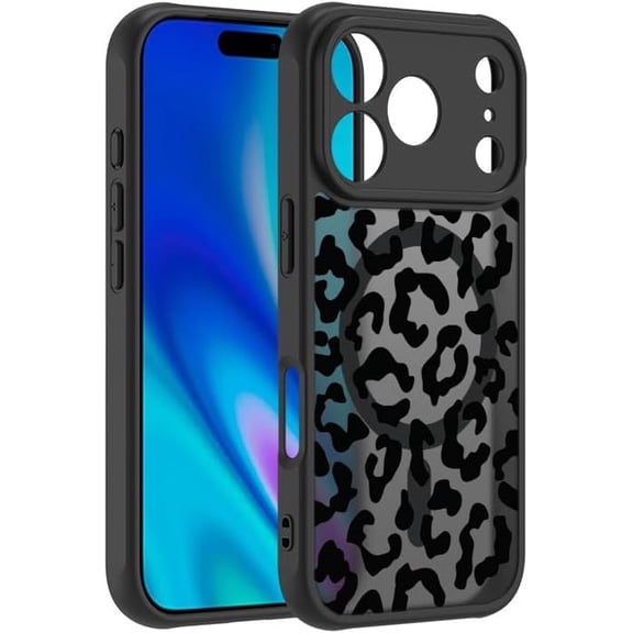 for iPhone 17 Pro Max Case Floral Flowers Design Translucent Phone Cover Soft TPU Hard PC Anti-Scratch Shockproof Cute Magnetic Case for Women (Compatible with Magsafe)