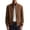 Brown, variant on Mens Casual Jacket Full Zip Long Sleeve Band Collar Jackets Solid Color Soft Comfy Outerwear Coat