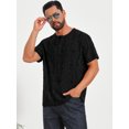 thumbnail image 5 of DARING DIVA Men's Ripped Henley Retro Short Sleeve Button Down T-Shirt M Black, 5 of 7