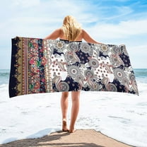 dinapents Jumbo 75x150cm Printed Beach Towel - Microfiber Sand-Resistant Quick-Drying Multipurpose Mat for Pool, Camping & Outdoor Activities