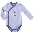 thumbnail image 6 of Newborn Clothes Baby Kimono Side Snap Onesies Boy Long Sleeve Bodysuit Gray Newborn, 6 of 6