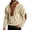 Beige, variant on Men's Lace Up Pullover Sweatshirt Mock Neck Long Sleeve Top with Elbow Patches Ribbed Knit Casual Vintage Shirt for Fall Winter Wear Beige S