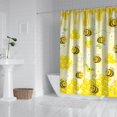 thumbnail image 2 of Cute Cartoon Bee Shower Curtain - Yellow Honeybee Lover Gift, Queen Bee & Honeycomb Pattern, Waterproof Quick-Dry Fabric, 72x72 Inches, Machine Washable, 2 of 3
