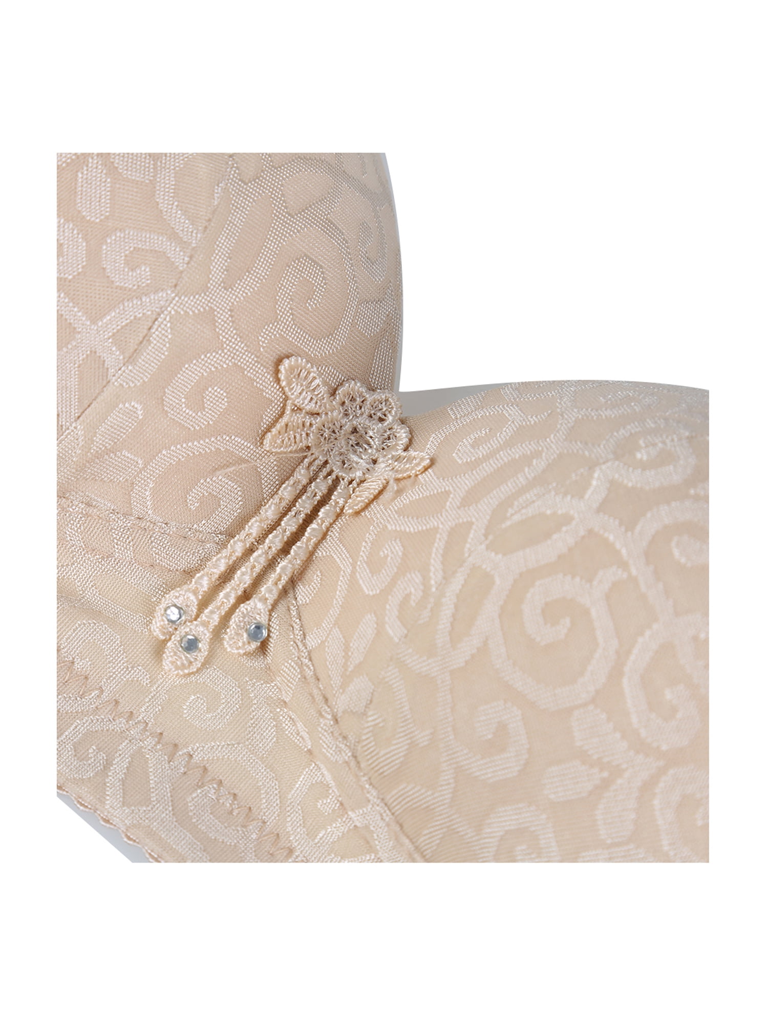INSPIRE CHICWomen Comfortable Soft Stretchy Basic Full Coverage Wirefree Non-Wired Everyday Bra 3 Pcs Beige-Full Printed 44/100 Fit 40B40C