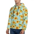 thumbnail image 3 of Salouo White Polka Dot Sunflower A Pattern Men's Fall Hoodie Sweatshirt,Sport Hoodie with Pockets for Men Pullover Casual Hooded Sweatshirt-3X-Large, 3 of 7
