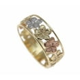 thumbnail image 2 of 14K solid tricolor yellow white rose gold Hawaiian plumeria flower lei ring 6.5mm size 4, 2 of 5