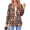 Brown-Plaid, variant on Fantaslook Womens Button Down Shirts V Neck Long Sleeve Shirt Printed Business Work Blouses Dressy Casual Fall Tops