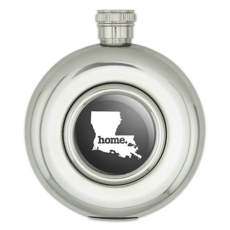 

Louisiana LA Home State Solid Dark Gray Grey Officially Licensed Round Stainless Steel 5oz Hip Drink Flask