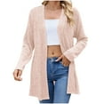 thumbnail image 2 of Dwaogom Women's 2024 Fall Winter Long Sleeves Open Front Solid Color Knitted Sweater Cardigan Coat Outwear, 2 of 7