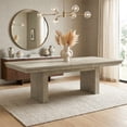 thumbnail image 2 of Furniture of America Foome Modern Farmhouse 76" Extendable Solid Wood Dining Table with 18" Leaf for Dinette Areas, Natural, 2 of 21