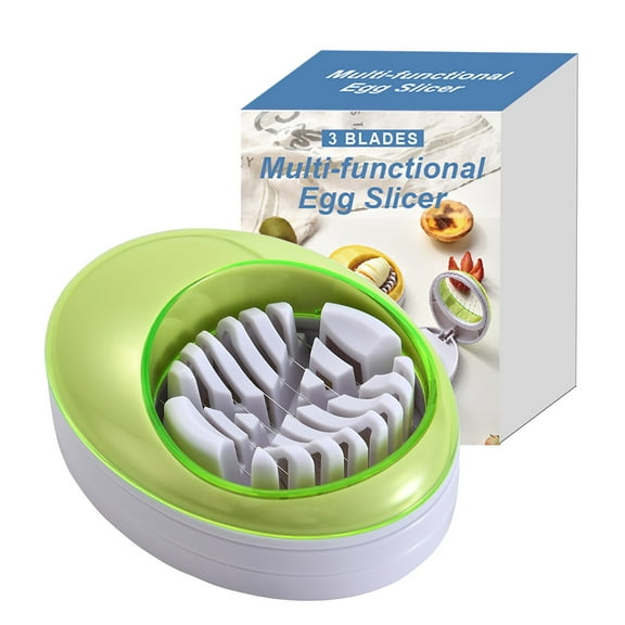 Miyuadkai Three-In-One Splitter, Splitter, Egg Cutter, Green, Multi Functional Plastic a Bs Egg Century Egg and Boiled Egg Slicer Convenient Egg Cutter Tool Efficient Egg Divider, Egg Slicer*1
