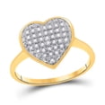 thumbnail image 1 of 10kt Yellow Gold Womens Round Diamond Heart Ring 1/10 Cttw, 1 of 1