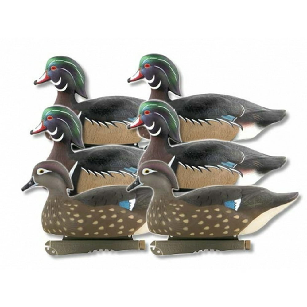 Greenhead Gear LifeSize Duck Decoy,Wood Ducks,1/2 Dozen