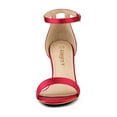thumbnail image 5 of BLISSFUL STEP Women's Shoes Ankle Strap Buckle Block Heel Sandals Red 6.5, 5 of 8