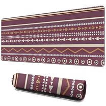 Long Mouse Pads for Desk,Red Boho Ethnic Geometric Pattern Desk Mats on Top Of Desks, Desk Mouse Pad Extra Large with 3mm Non-Slip Base and Stitched Edge for Gaming,Office,Work,Home 31.5"x11.8"