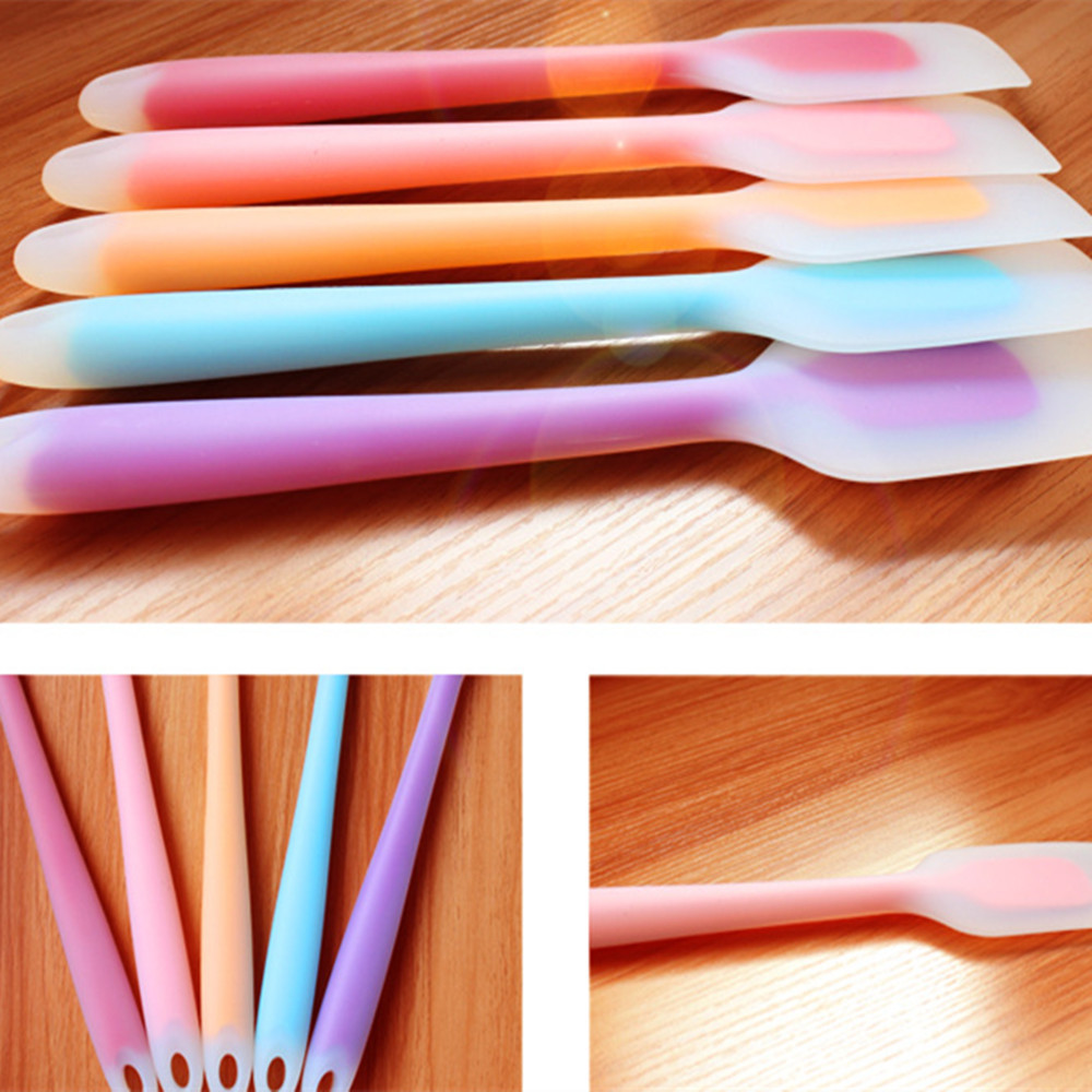5Pcs Heat Resistant Flexible Silicone Spatulas Cake Spatula Scraper