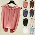 thumbnail image 4 of Feledorashia Womens Tank Top Solid Sleeveless Hoodie Blouse Tops Pullover Summer Casual Basic Daily Tops,Gray M, 4 of 4