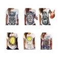 thumbnail image 3 of Chouette/lettres Femmes /t-Shirt à Imprimé Oeil T-shirt à Manches Courtes à Col Rond à Manches Courtes, 3 of 6