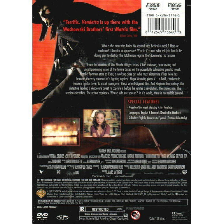 DVD V De Vingança Natalie Portman Hugo Weaving Original V For