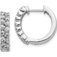 thumbnail image 1 of 14K White Gold 2-Row Diamond Hinged Hoop Earrings (17 X 18) Made In India em4262-100-wa, 1 of 5
