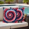 thumbnail image 5 of Independence Day Pillow Covers 2 Pack Watercolor Bohemian Stripes Abstract Doodle Pillowcase Waterproof Outdoor Throw Pillow Cover for Patio Garden Square Cushion 24”x24”, 5 of 9