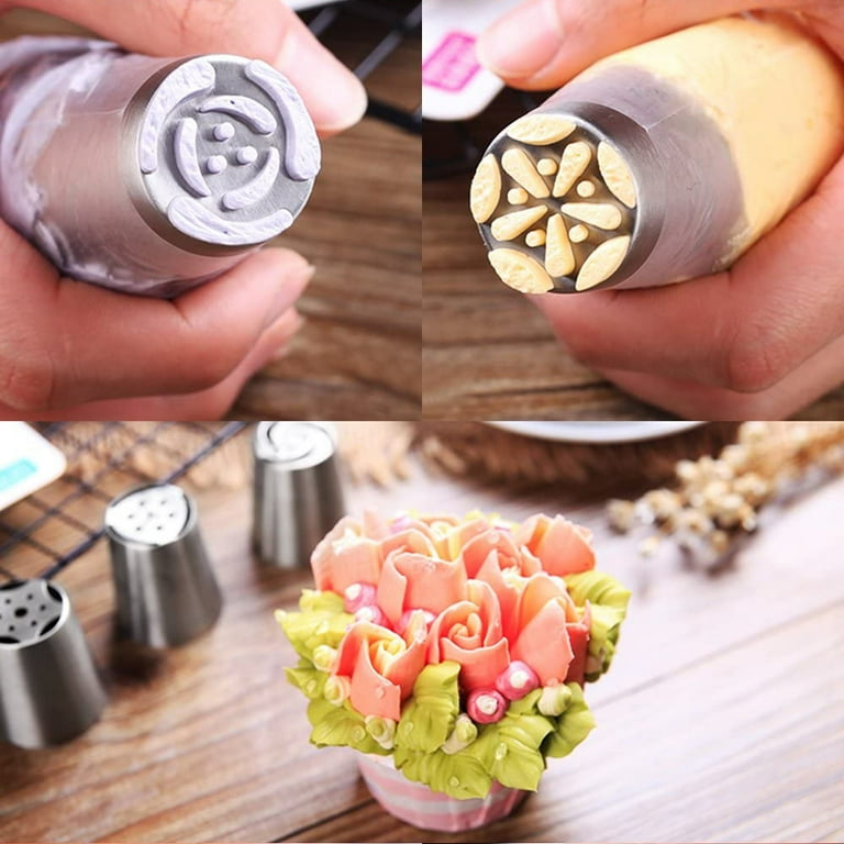 14pc/Set Russian Tulip Icing Piping Nozzles Stainless Steel Flower