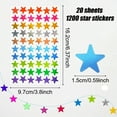 thumbnail image 2 of 20 Sheets Holographic Star Stickers, 1200Pcs Foil Star Metallic Stickers For Kid Reward, Self Adhesive Colorful Incentive Stickers For Scrapbook, Crafts Glitter Art And Decoration, 2 of 7