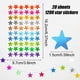 thumbnail image 2 of Apuakthei 20 hojas de pegatinas holográficas de estrellas, 1200 pegatinas metálicas de estrellas de aluminio para recompensas de niños, pegatinas autoadhesivas de colores para álbumes de recortes,, 2 of 7