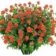 thumbnail image 1 of Flores artificiales falsas al aire libre, plástico falso, decoración de casa de campo, 8 piezas de loto rojo, 1 of 5