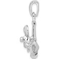 thumbnail image 2 of Sterling Silver Polished Moveable 3D Anchor W/Propeller Pendant(Length 32.45) - Jbsp, 2 of 5