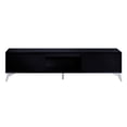 thumbnail image 3 of 71 Inch TV Stand with 2 Door Storage and LED Touch Light, Black, 3 of 6