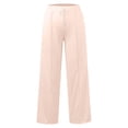 thumbnail image 5 of Women's Solid Color Sweatpants, High Waist Wide Leg Elastic Waist Lounge Pants, Loose Fit Workout Trousers for Fall, Casual Wear, Yoga and Daily Loungewear Rose Gold XL, 5 of 9